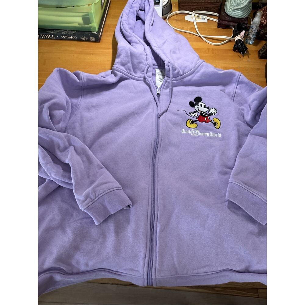 Walt Disney World Full Zip Up Hoodie Women's Size 2X Lavendar Mickey Mouse